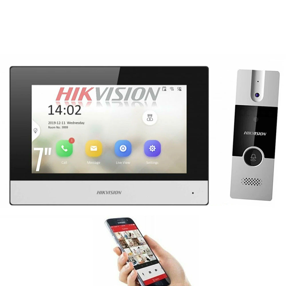 Hikvision DS-KIS302-P Kit Video Portero Hibrido con pantalla de cuatro hilos